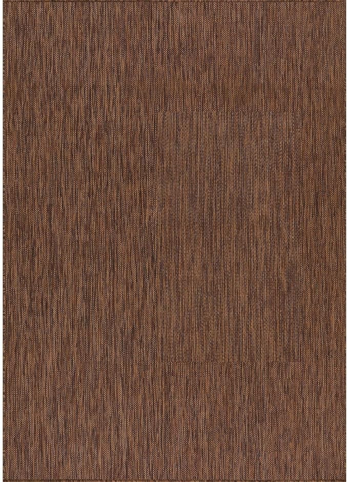 CAMILSON Outdoor Rug 8x10 Modern Area Rugs for Indoor and Outdoor Patios and Porches - Waterproof, Washable, Non-Shedding, Easy-to-Clean Outside Carpet (8 x 10, Solid - Gold)