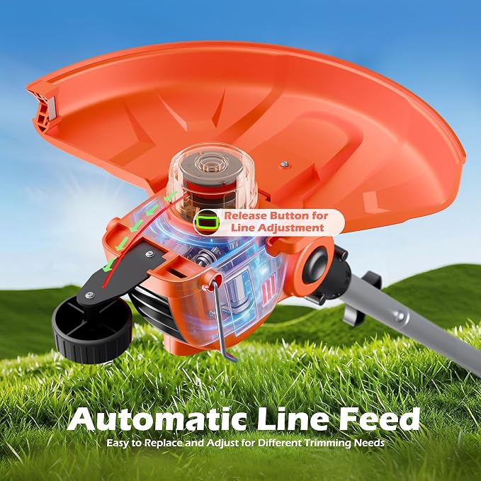 21V Weed Wacker Weed Eater: Electric String Trimmer & Edger 2in1 Lawn Tool Battery Powered - 12 Inch Grass Cutter with 2Pack 2000mAh Batteries & Charger - Cordless Lightweight for Small Yard Garden