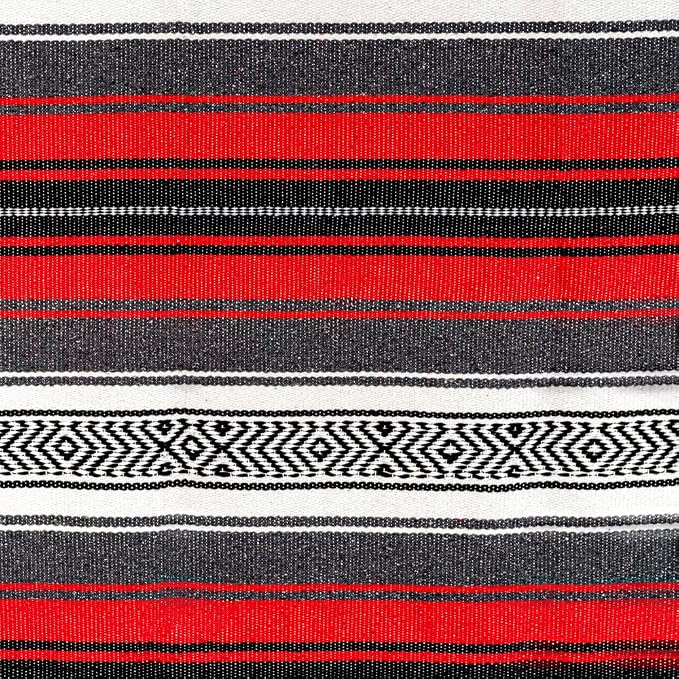 Airooglee 69" L x 51" W Large Mexican Blanket - Perfect as Yoga Outdoor Beach Serape Picnic Camping Woven Blanket, Boho Home Décor - Red