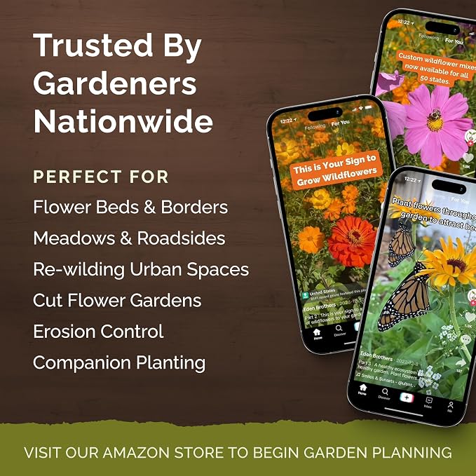 Eden Brothers Zin Master Zinnia Seeds for Planting 2026, 1/4 lb Flower Seeds Mix 120,000+ Seeds – 6 Variety Mix, California Giant, Dahlia, Mexican, Lilliput Zinnia | Non-GMO Garden Seeds, Zones 3-10