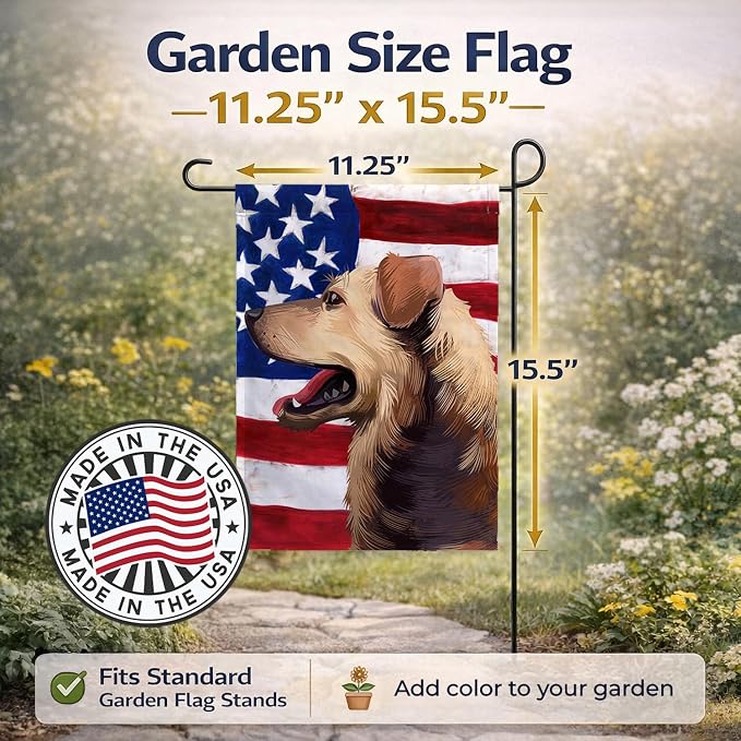 Caroline's Treasures CK6415GF Austrian Pinscher American Flag Garden Flag Mailbox Flag Decorative Yard Flag Banner Outside Patio Artwork Yard Flower Beds, Garden Size, Multicolor