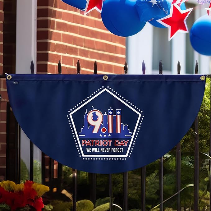 FLAGWIX American 9/11 Flag Patriot Day - Non-Pleated American Bunting Flags Outdoor 1.5x3 ft (Pack 1) - 911 Flag Patriotic Decorations, Outside Decorations for Yard, Patriotic Flags for Garden Decor