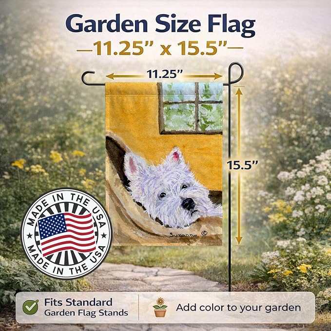 Caroline's Treasures SS8785GF Westie Garden Flag Mailbox Flag Decorative Yard Flag Banner Outside Patio Artwork Yard Flower Beds, Garden Size, Multicolor