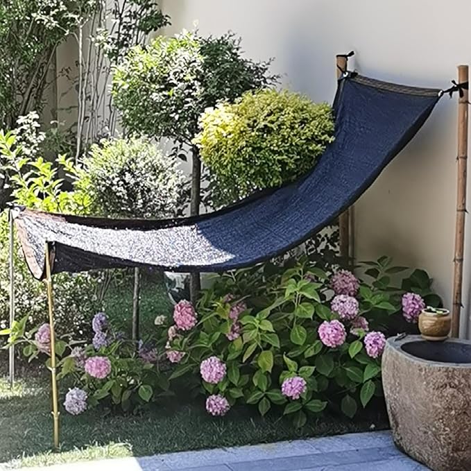 winemana 40% Black Shade Cloth, 6.6 x 6.6 FT Durable Mesh Tarp with Grommets, Resistant Garden Sun Shade Netting, Shading Antifreezing for Pergola, Greenhouse, Plants Growing, Chicken Coop