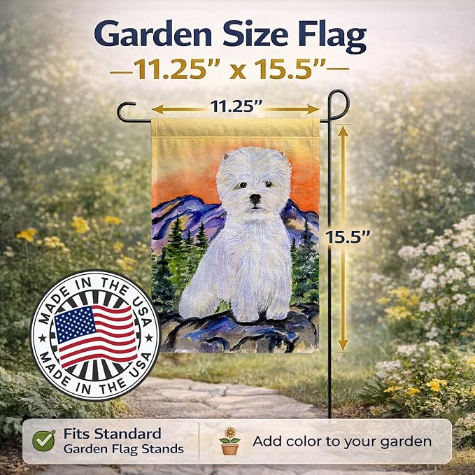 Caroline's Treasures SS8159GF Westie Garden Flag Mailbox Flag Decorative Yard Flag Banner Outside Patio Artwork Yard Flower Beds, Garden Size, Multicolor