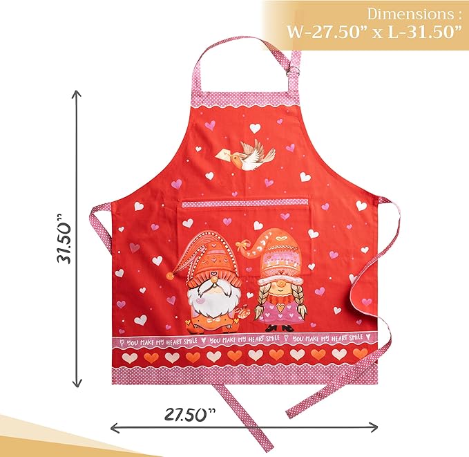 Maison d' Hermine Aprons for women with Pocket 100% Cotton (27.50"x31.50") | Adjustable Neck Strap & long ties Apron Men Chef Wedding Cooking Gardening Server Maid