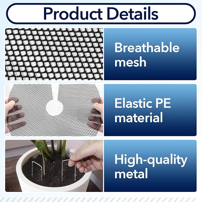 16PCS 15.7 Inch Plant Pot Grids and 11.8 Inch Plant Pot Grids Includes 48 Ground Stakes, Plant Pot Soil Cover Protectors from Animals