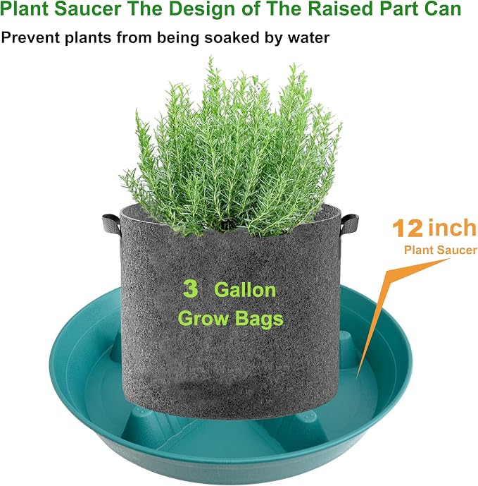 4 Pack Plant Saucer 12 inch, 8 10 14 17 inch, Plant Stand Plastic Plant Saucers for Indoors Outdoor, Heavy Duty Flower Saucers for Potted Plants, Pot Saucers for Plants, Grow Bags Saucers