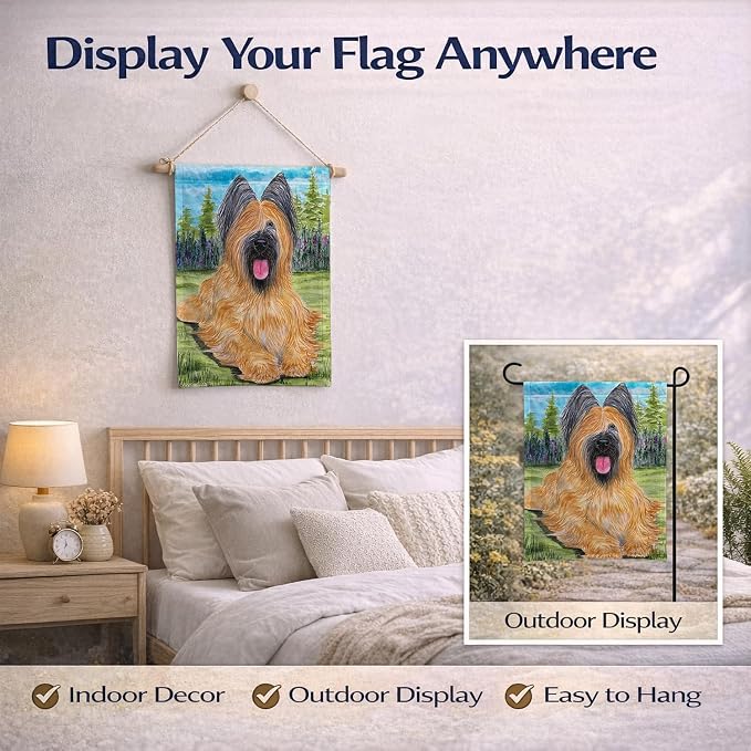 Caroline's Treasures SS8035GF Briard Garden Flag Mailbox Flag Decorative Yard Flag Banner Outside Patio Artwork Yard Flower Beds, Garden Size, Multicolor