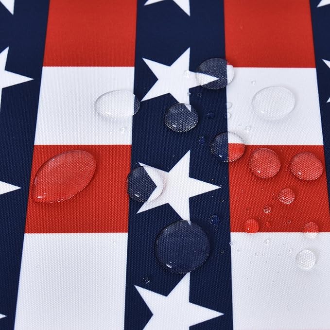 Waterproof July 4th Tablecloth Fabric - Rectangle 58x84 Inch Classic Gingham USA Themed Table Cloth for Indoor/Outdoor Use - Washable Table Cover for Kitchen, BBQs, and Parties