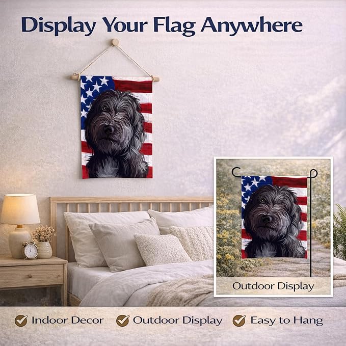 Caroline's Treasures CK6601GF Lagotto Romagnolo American Flag Garden Flag Mailbox Flag Decorative Yard Flag Banner Outside Patio Artwork Yard Flower Beds, Garden Size, Multicolor