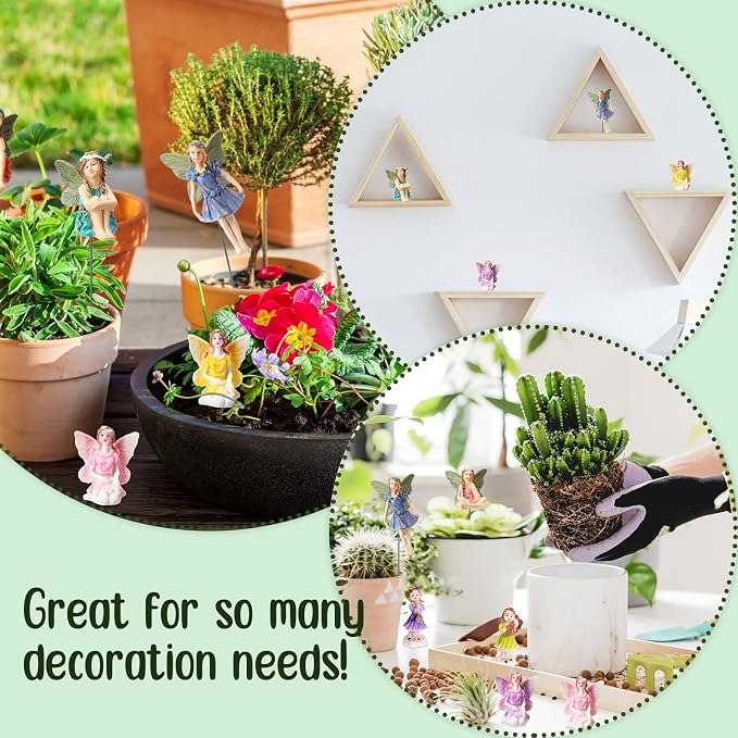 Queekay 16 Pieces Fairies Accessories Miniature Fairies Decor Fairy Figurine for Outdoor Garden Yard Home Decoration