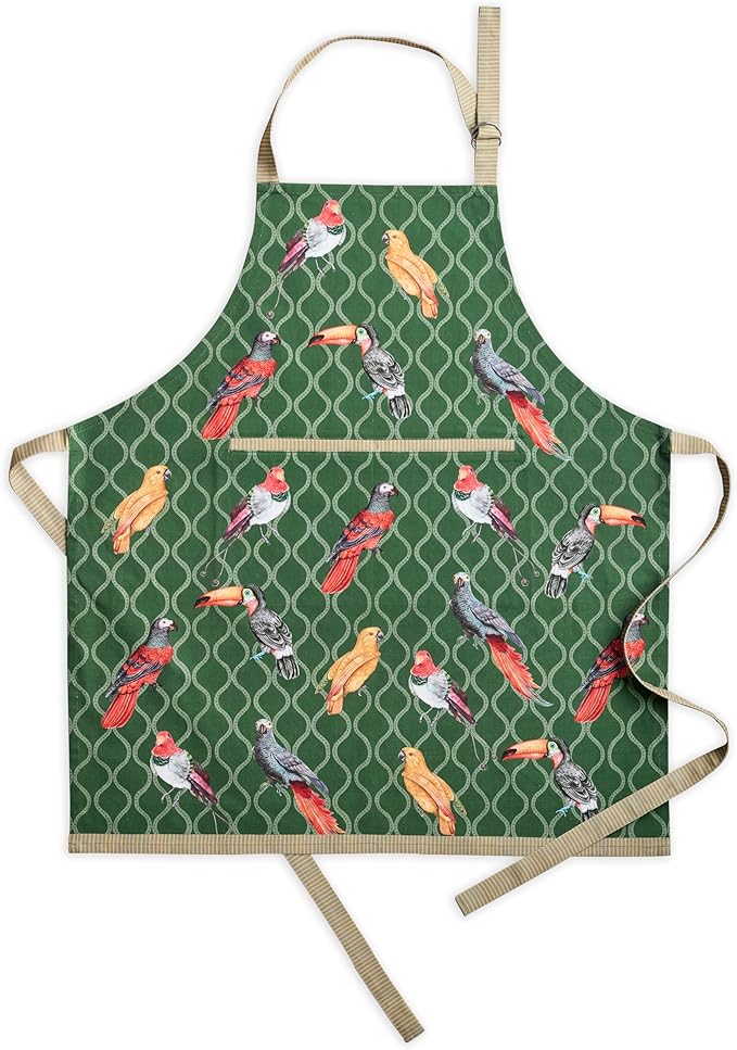 Maison d' Hermine Aprons for women with Pocket 100% Cotton (27.50"x31.50") | Adjustable Neck Strap & long ties Apron Men Chef Wedding Cooking Gardening Server Maid