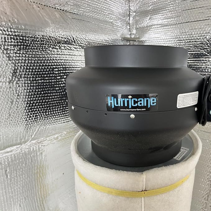 Hurricane Commercial Grade Inline Fan for Phresh & Black Ops Carbon Filters, Ideal-Air Ducting and Clamps and Titan Controls Ventilation Controllers