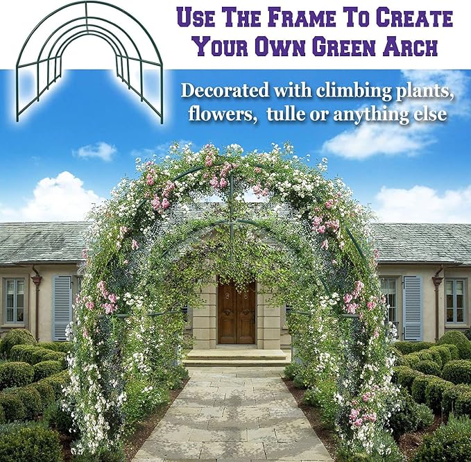 YardGrow Greenhouse Frames for Larger Hot Garden House Support Arch Frame Climbing Plants/Flowers/Vegetables (20'x10'x7')