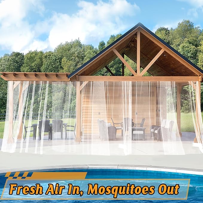 ANPHSIN 65x10ft Ultra fine Mosquito Net for Patio - Mesh Netting Screen for Outdoor Garden Porch Balcony, Protects Skin & Plants from Bugs, Birds, White