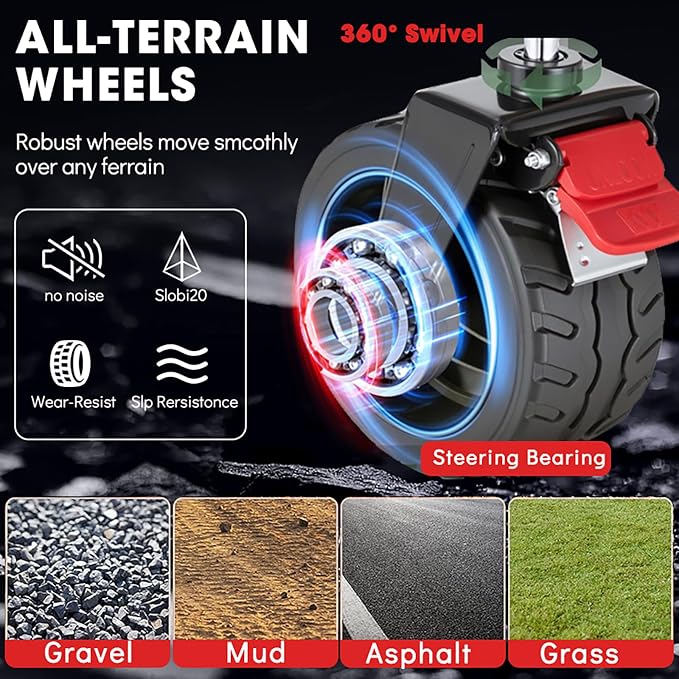 240L Capacity Foldable Wagon with Brakes, 49" Extra Long Extender Wagon Cart 460lbs Heavy Duty Collapsible Utility Cart with All-Terrain Big Wheels for Camping, Shopping, Beach