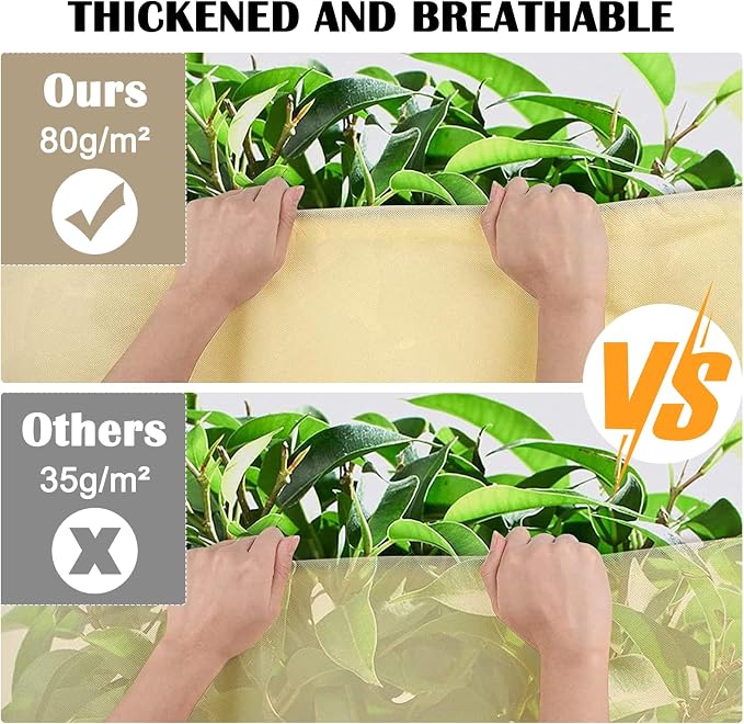 Plant Covers Freeze Protection, Winter Frost Cloths 2.8oz/yd² with Zipper and Drawstring, Garden Cover Protective Blankets for Outdoor Plants Fruit Palm Olive Trees (31in*39in 2pc)