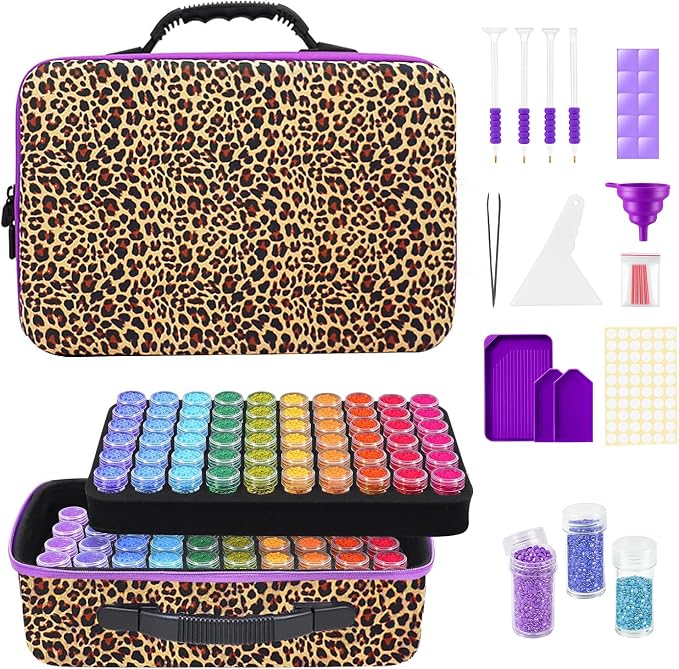 ZORETCO Diamond Art Storage - 120 Containers Diamond Art Kits for Adults | Diamond Painting Storage Case with Tools, Portable Bead Organizer Box for Diamond Painting Accessories, Art Supplies