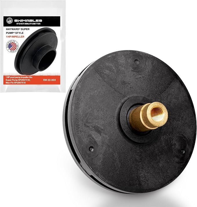 Swimables SPX2607C 1 HP Super Pump Impeller - High-Flow Super Pump Impeller fits SP2607X10, Max-Flo SP2807X10 - Versatile, Corrosion-Resistant Heavy Duty Impeller Replacement