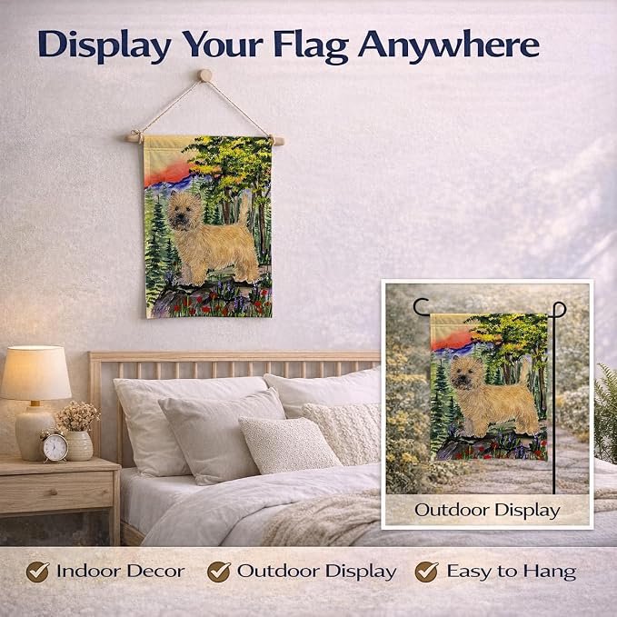 Caroline's Treasures SS8229GF Cairn Terrier Garden Flag Mailbox Flag Decorative Yard Flag Banner Outside Patio Artwork Yard Flower Beds, Garden Size, Multicolor