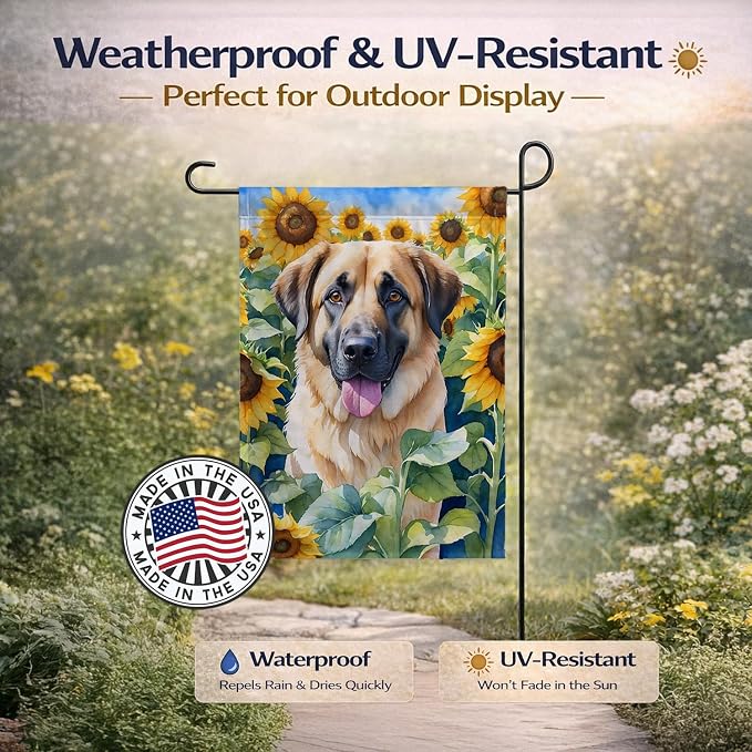 Caroline's Treasures DAC6012GF Anatolian Shepherd in Sunflowers Garden Flag Mailbox Flag Decorative Yard Flag Banner Outside Patio Artwork Yard Flower Beds, Garden Size, Multicolor