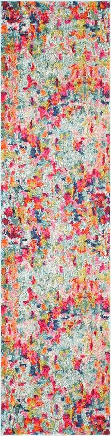 Unique Loom Chromatic Collection Area Rug - Champagne (2' 7" x 10' Runner, Multi/ Blue)