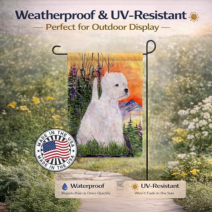 Caroline's Treasures SS1013GF Westie Garden Flag Mailbox Flag Decorative Yard Flag Banner Outside Patio Artwork Yard Flower Beds, Garden Size, Multicolor
