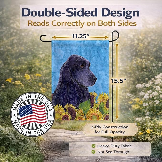 Caroline's Treasures SS4240GF Cocker Spaniel in Summer Flowers Garden Flag Mailbox Flag Decorative Yard Flag Banner Outside Patio Artwork Yard Flower Beds, Garden Size, Multicolor