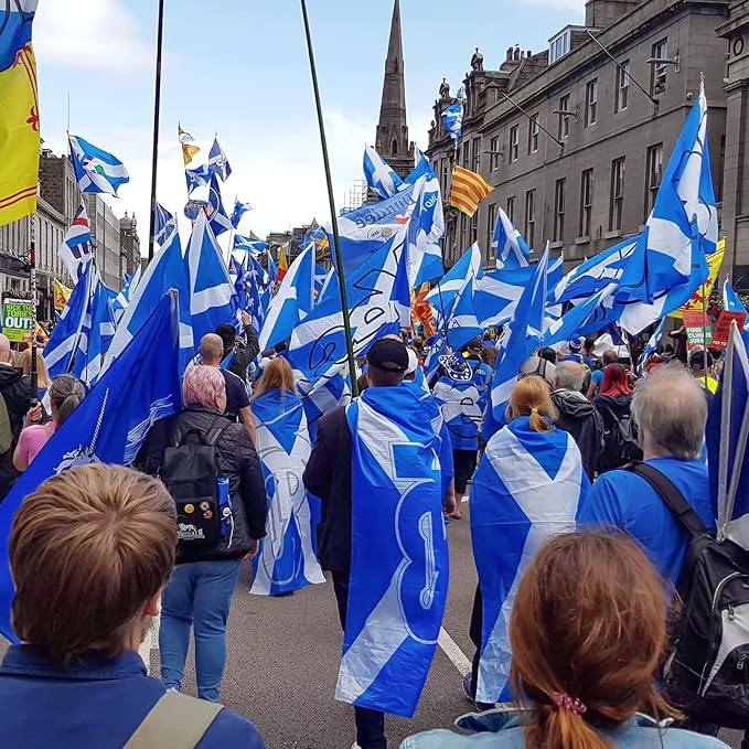AhfuLife Scotland Flags 3x5 Ft, Large Scotland Flags for Outside - Double Side with Brass Eyelets for for Olympic Party Decorations, Bar Garden Street Decoration Indoor Outdoor