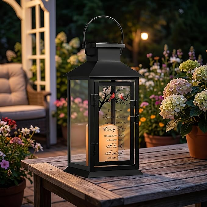 Solar Memorial Lantern Outdoor Waterproof, Sympathy Gifts for Loss of Loved One Mom Dad, Remembrance Grief Gift for Loss, in Memory of Loved One Gifts