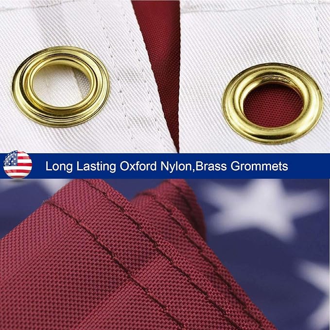 2.5X4 American Flag for Outside, Best Embroidered Stars And Sewn Stripes, 210D Heavy Duty Polyester, Suitable For Outdoor High Winds Areas (American flag 2.5x4 FT)