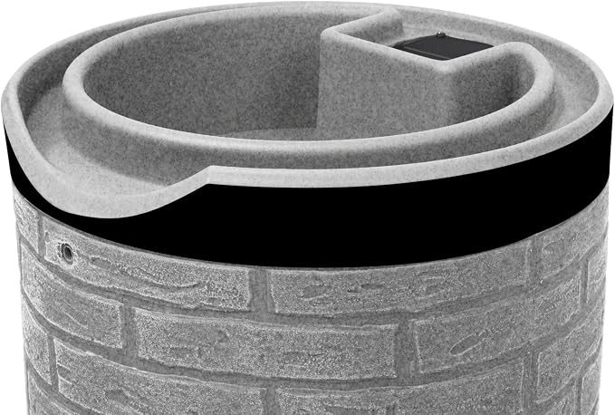 Good Ideas IMP-D50-DR-LIG Impressions Darkened Ribs Downton Rain Saver Barrel, 50 Gallon, Light Granite