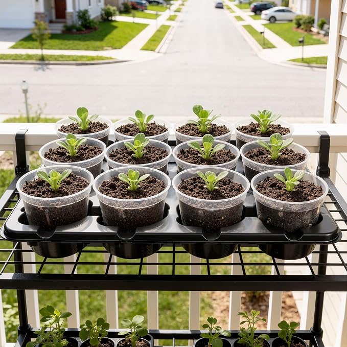homenote 4 Inch Seed Starting Trays with Clear Nursery Pots, 2-Pack 12-Cell Seedling Starter Trays & 4" Nursery Pots 24 Pcs with Drainage, Plant Starter Germination Trays for Indoor Outdoor Growing