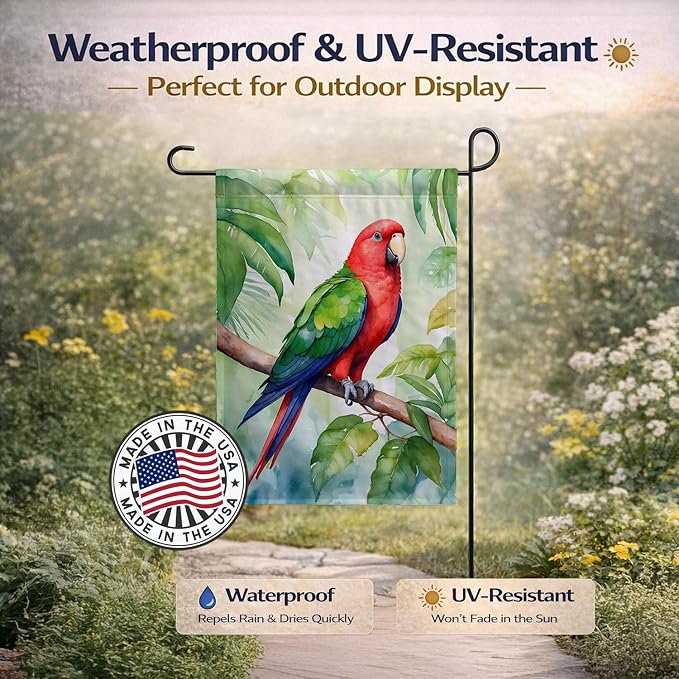 Caroline's Treasures Eclectus Parrot Garden Flag Mailbox Flag Decorative Yard Flag Banner Outside Patio Artwork Yard Flower Beds, Garden Size, Multicolor