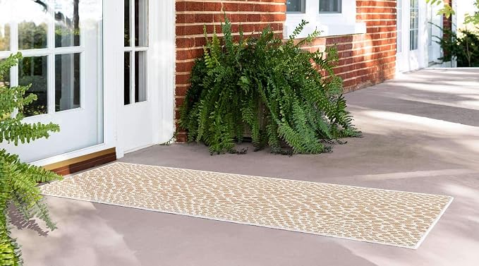 Unique Loom Outdoor Collection Area Rug - Cape Town (2' x 8' Runner, Dark Beige/ Ivory)