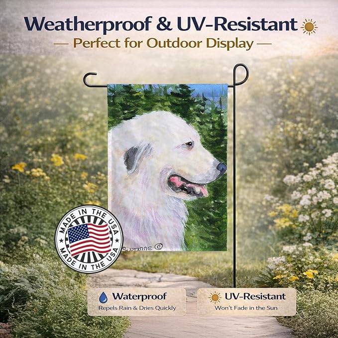 Caroline's Treasures SS8922GF Great Pyrenees Garden Flag Mailbox Flag Decorative Yard Flag Banner Outside Patio Artwork Yard Flower Beds, Garden Size, Multicolor