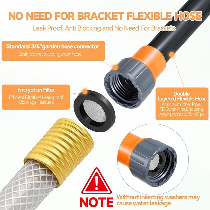 Standing Misters for Outside Patio, Thickened Pipe 360° Adjustable Nozzle Portable Outdoor Misting System for Cooling, Outdoor Water Mister Kit for Backyard Pool BBQ Pets Porch Sprinkler