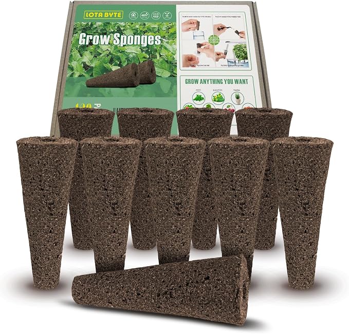 250 Pack hydroponic Pods | Compatible with AeroGarden, Replacement Root Growth Sponges for Indoor Hydroponics Growing System