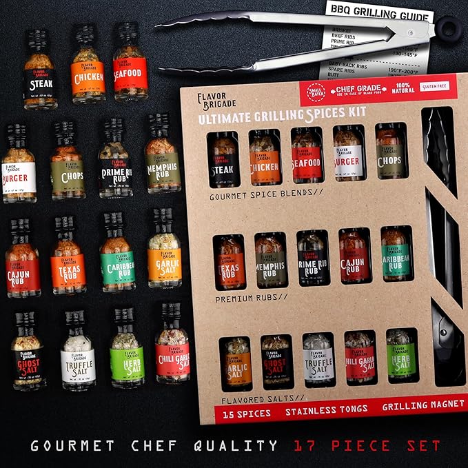Ultimate Grilling Spice Gift Set for Men – Seasonings for Grilling, Smoking & Barbecue – Gift for Dad, Husband, Boyfriend, Brother in Law, Son, Uncle