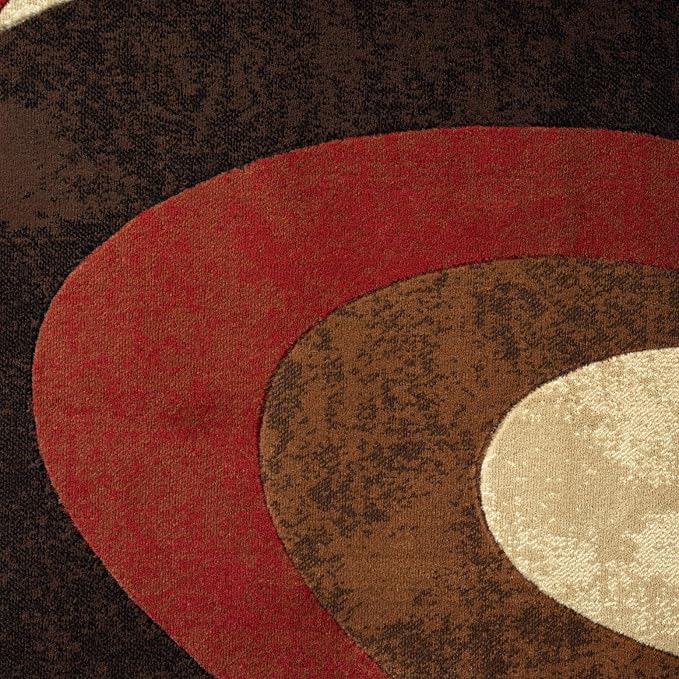 Home Dynamix Tribeca Slade Contemporary Abstract Area Rug, Brown/Red, 18.9"x31.5"