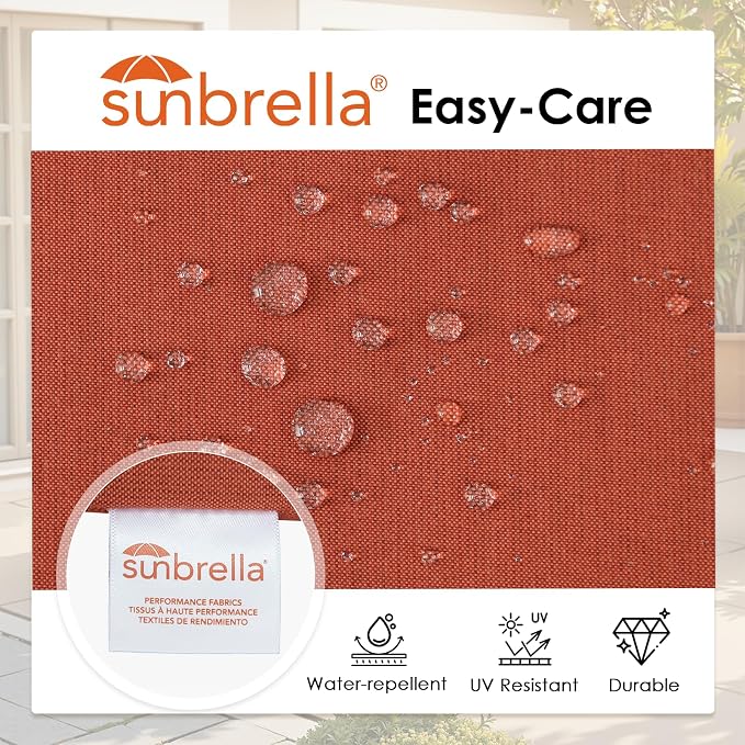 Sunbrella Outdoor High Back Chair Cushion, 2 Pack 44x21 inches Patio Chair Cushions Water Repellent Rocking Cushions Indoor Furniture Seat Pad, Spectrum Grenadine