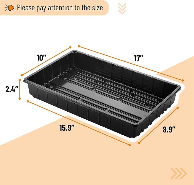 Mr. Pen- Seed Starter Trays, 5 Pack, 17"x10"x2.4" | Durable Plastic Growing Trays, Stackable and Reusable Seedling Starter Kits for Indoor, Outdoor, Greenhouse Gardening