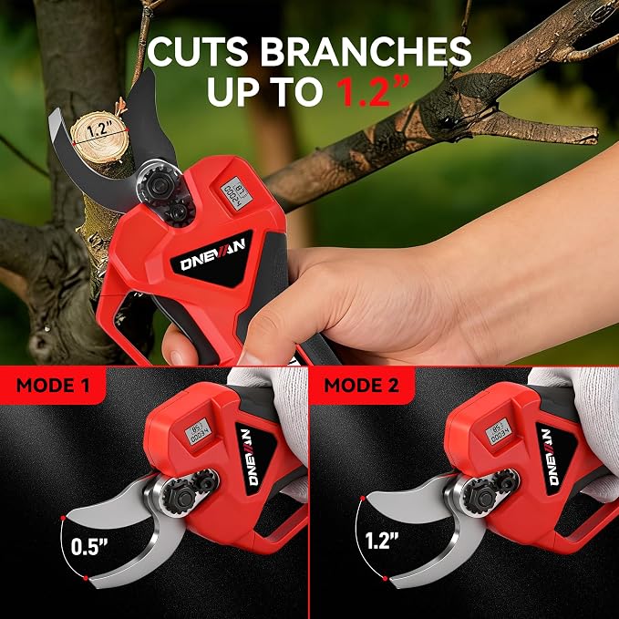 4-in-1 Cordless Pole Saw & Electric Pruning Shears, 8-Inch Pole Saws for Tree Trimming, Electric Pole Saw with 14.2FT Max Extension Pole, 2 * 3.0Ah Battery Powered Pole Saw Pole Branch Cutter Pruner