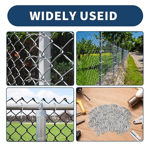 200 Pcs EZ Twist Ties 2" (1 7/8" Od) Preformed 9 Gauge Galvanized Steel Fence Ties for Fixing Chain Link Mesh to Round Posts.