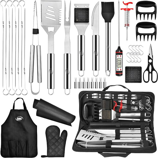 Kaluns Fathers Day BBQ Accessories, Complete Grill Set Grilling Gifts, 40 Pcs Premium Heavy Duty Stainless Steel Barbecue Grill Accessories for Outdoor Grill, Gifts for Dad