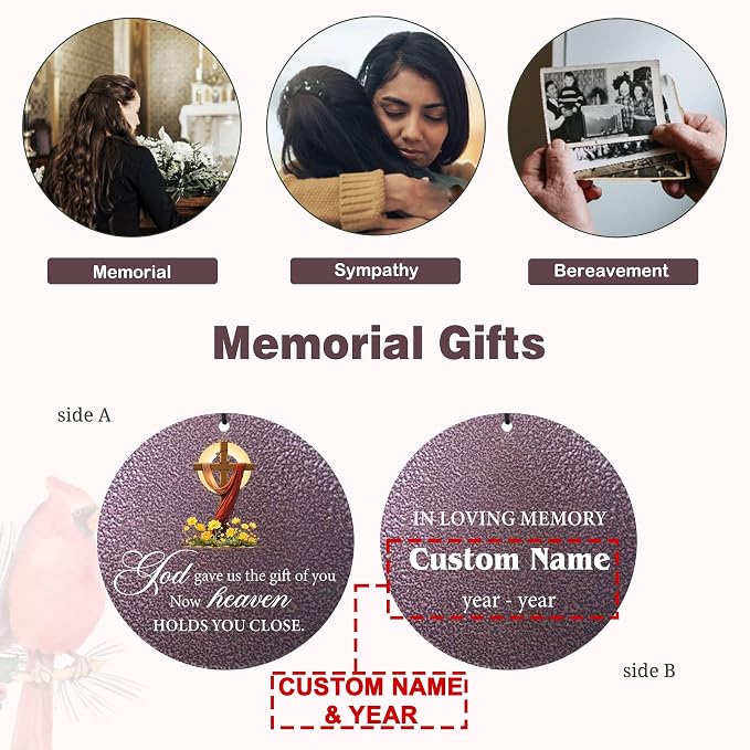 Personalized Memorial Wind Chimes for Loss of Loved One, Sympathy Gifts for Loss Mother Father Sister, Deep Tone Windchime for Outside Garden,Produced in Texas