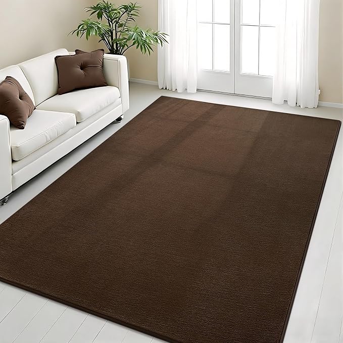 Vasofe 4x6 Area Rugs for Bedroom Living Room, Brown Modern Memory Foam Rug | Thickened Throw Carpet, Super Soft Kids Boys Girls Room Rug, Non-Slip Washable Carpets for Dorm Nursery Classroom Office