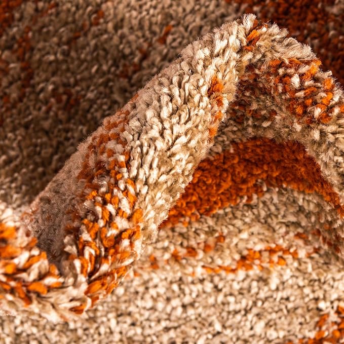 Unique Loom Autumn Collection Modern Contemporary Casual Abstract Area Rug (Beige/ Terracotta Rustic, 9 x 12 ft Rectangular)