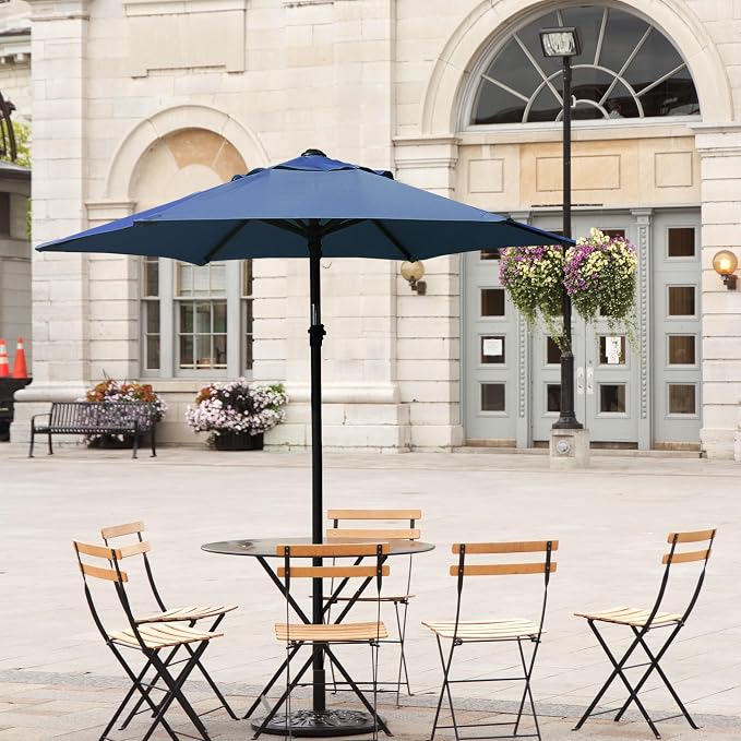 AMMSUN 6ft Patio Umbrella Outdoor Table Umbrellas with Push Button Tilt, UPF50+ Premium Steel Pole and Ribs for Deck, Lawn, Garden, Backyard & Pool